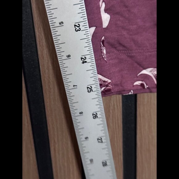 New Soma Pants Large Womens Inky Pink Floral Tassle Ankle Pull On Stretchy Comfy - Picture 5 of 9